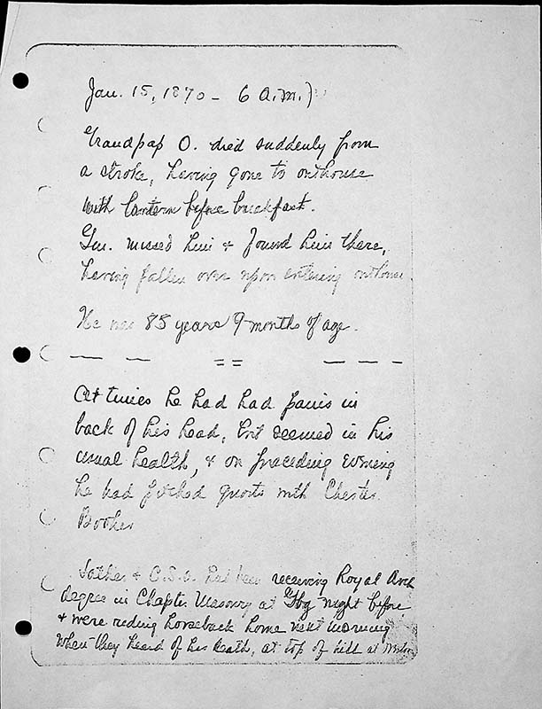 page 92 image in the Overholt Diary