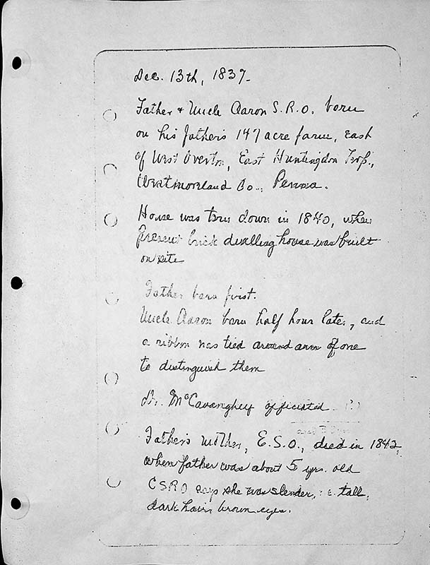 page 181 image in the Overholt Diary