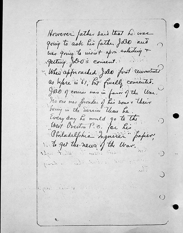 page 189 image in the Overholt Diary