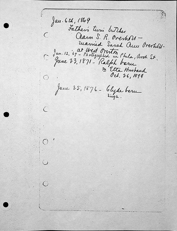 page 236 image in the Overholt Diary